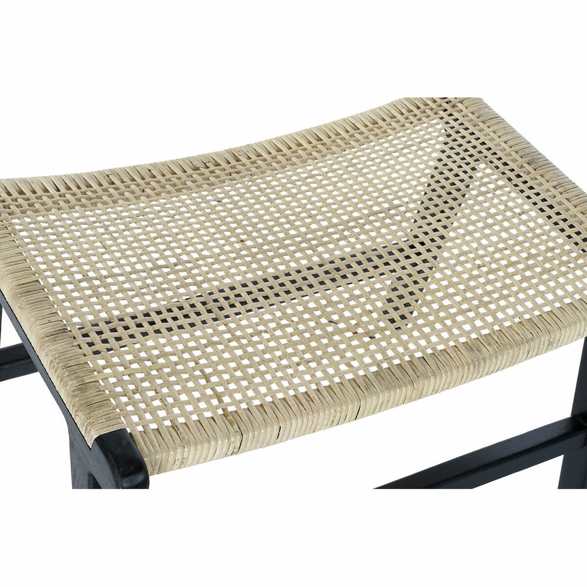 Sittpall DKD Home Decor 8424001823192 65 x 47 x 40 cm Naturell Teak Svart - 3