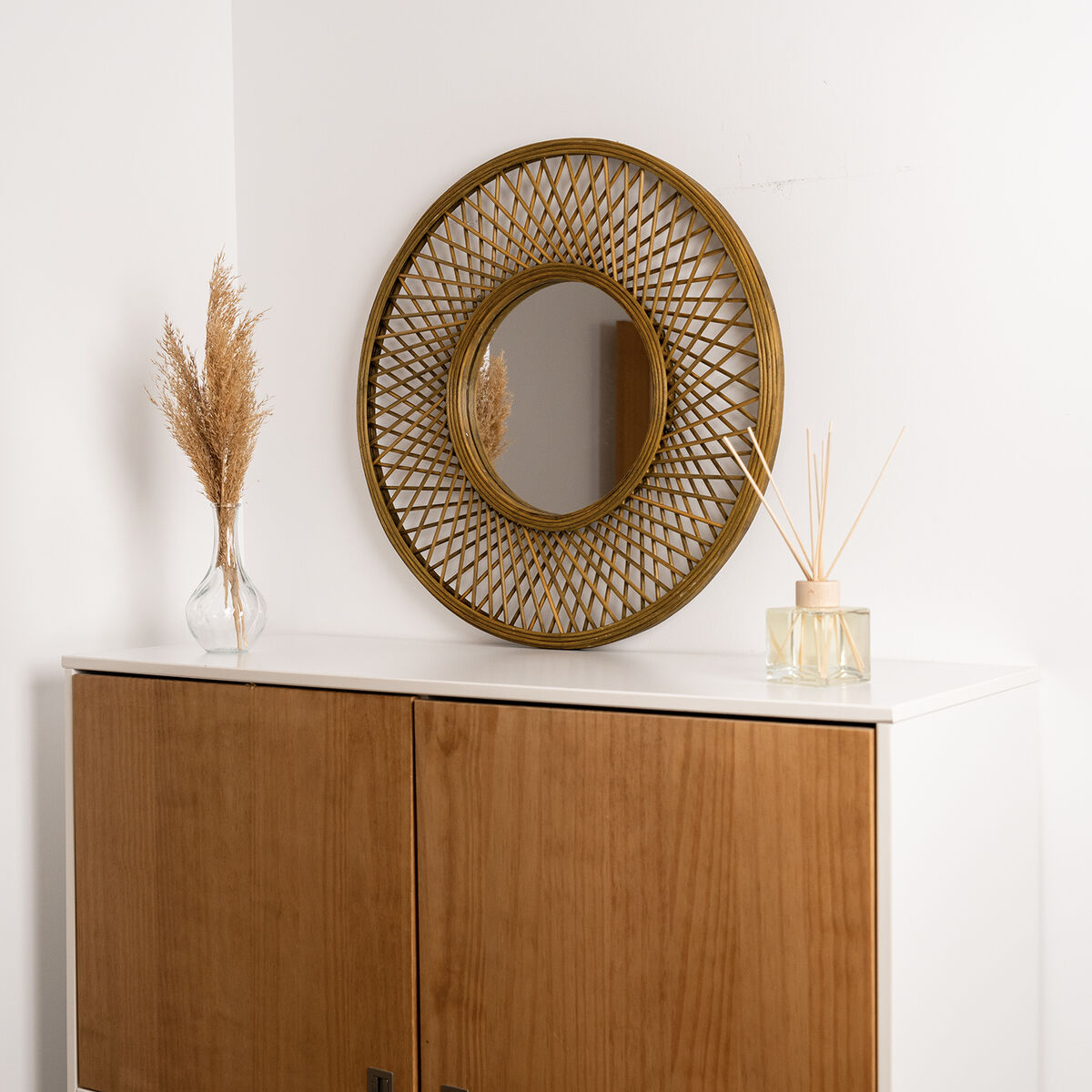 Väggspegel Vinthera Moa Rattan Naturell 59 cm (4 antal) - 3