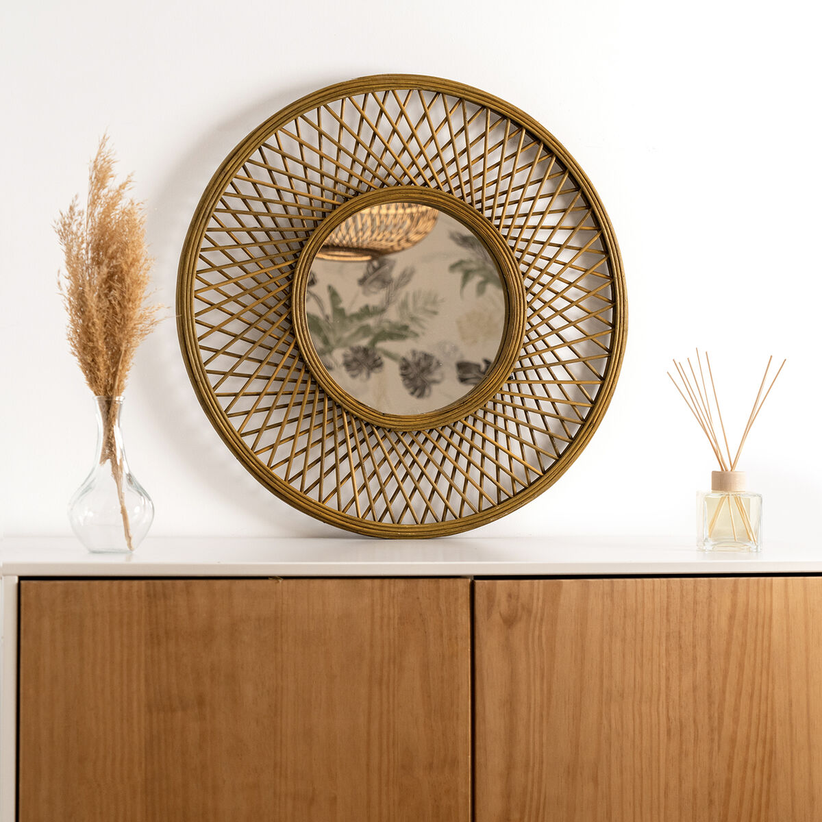 Väggspegel Vinthera Moa Rattan Naturell 59 cm (4 antal) - 4