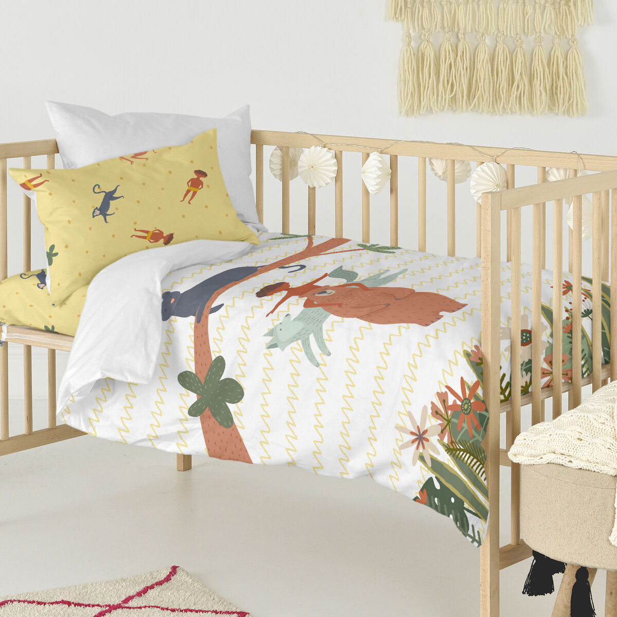 Täckslagsset HappyFriday Mr Fox Jungle life  Multicolour Babysäng 2 Delar - 7
