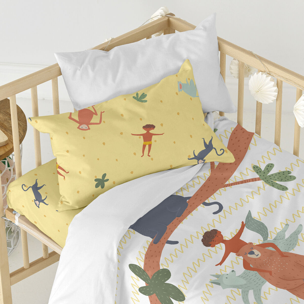 Täckslagsset HappyFriday Mr Fox Jungle life  Multicolour Babysäng 2 Delar - 6