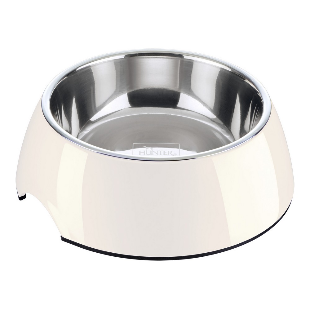 Hundmatare Hunter Melamin Rostfritt stål Vit 160 ml (14,5 x 14,5 x 7 cm)