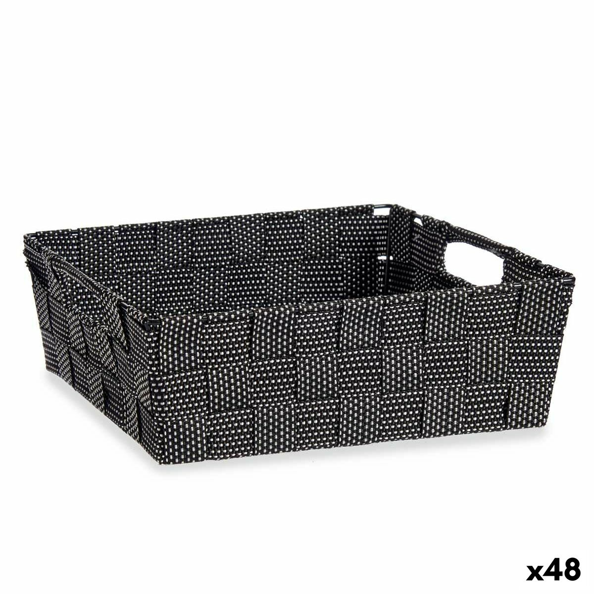 Multifunktionell korg Kipit 79810 Svart Tyg 3 L 23 x 8 x 27 cm 27 x 8 x 23 cm Flätning (48 antal)