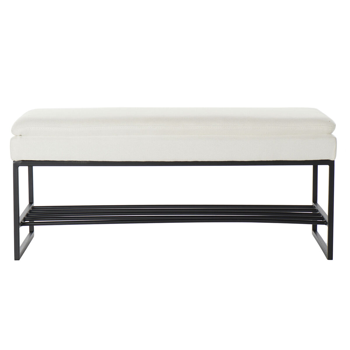 Foot-of-bed Bench DKD Home Decor Svart Beige Järn 80,5 x 36 x 35,5 cm - 3