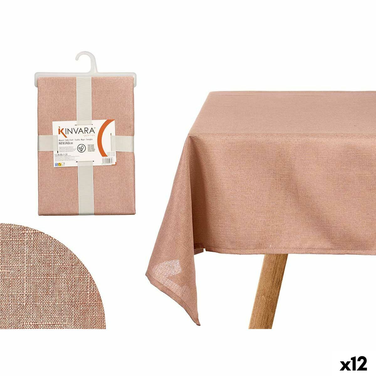Bordsduk Kinvara NM40215-C6 3 Rosa 140 x 240 cm (12 antal)