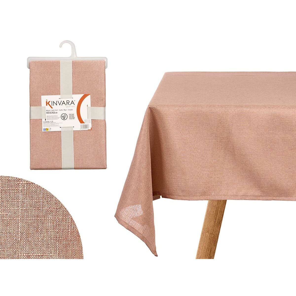 Bordsduk Kinvara NM40215-C6 3 Rosa 140 x 240 cm (12 antal) - 2