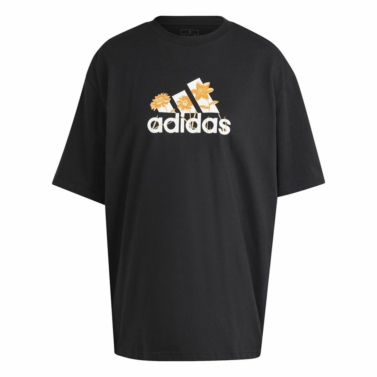 T-shirt med kortärm Dam Adidas Flower Pack Bos Svart