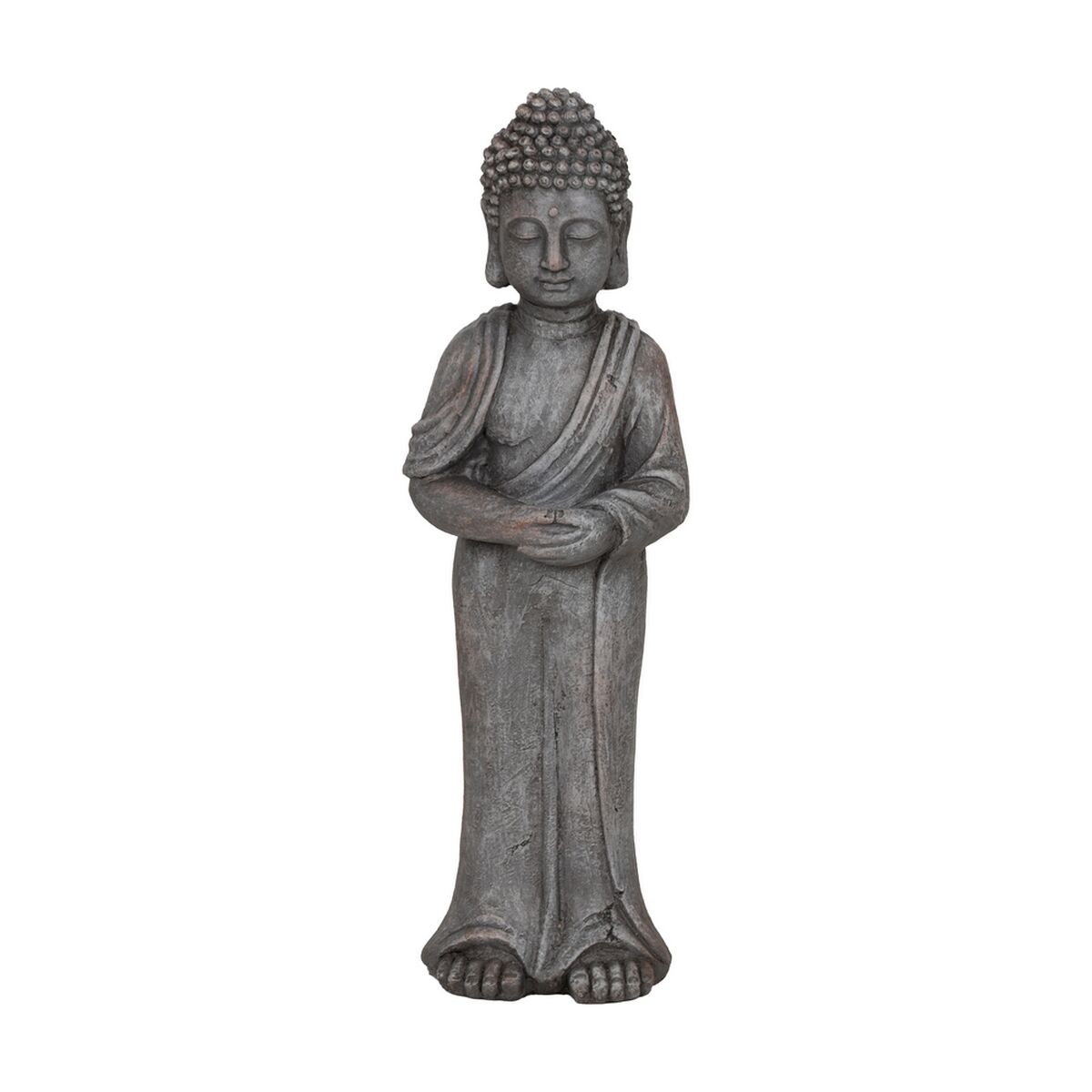 Prydnadsfigur Grå Buddha 16 x 14 x 56 cm