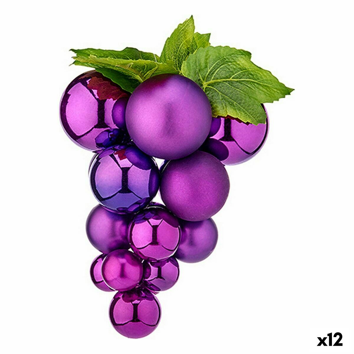 Julgranskula Vindruvor Medium Purpur Plast 19 x 28 x 19 cm (12 antal) - 3