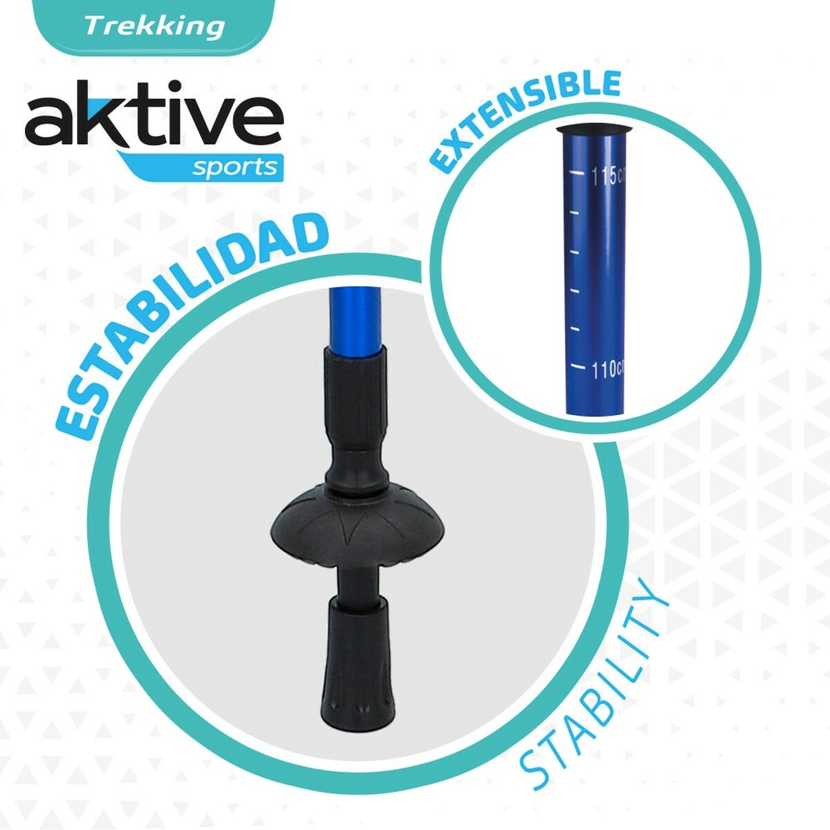 Set med 2 vandringsstavar Aktive 5 x 135 x 5 cm (6 antal) - 5
