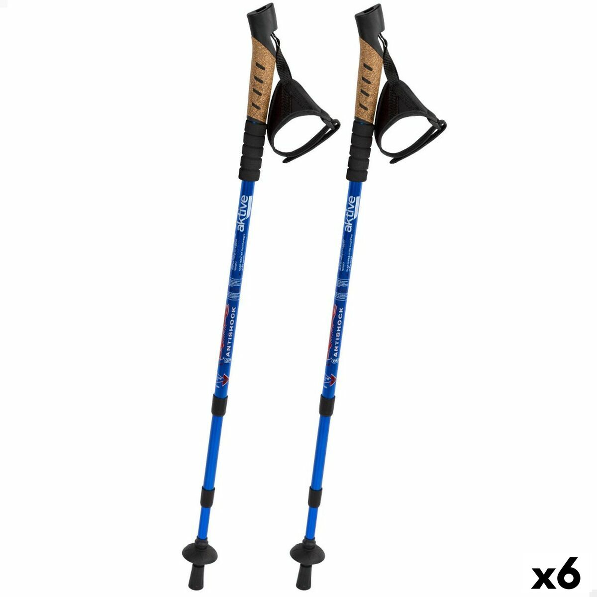 Set med 2 vandringsstavar Aktive 5 x 135 x 5 cm (6 antal)