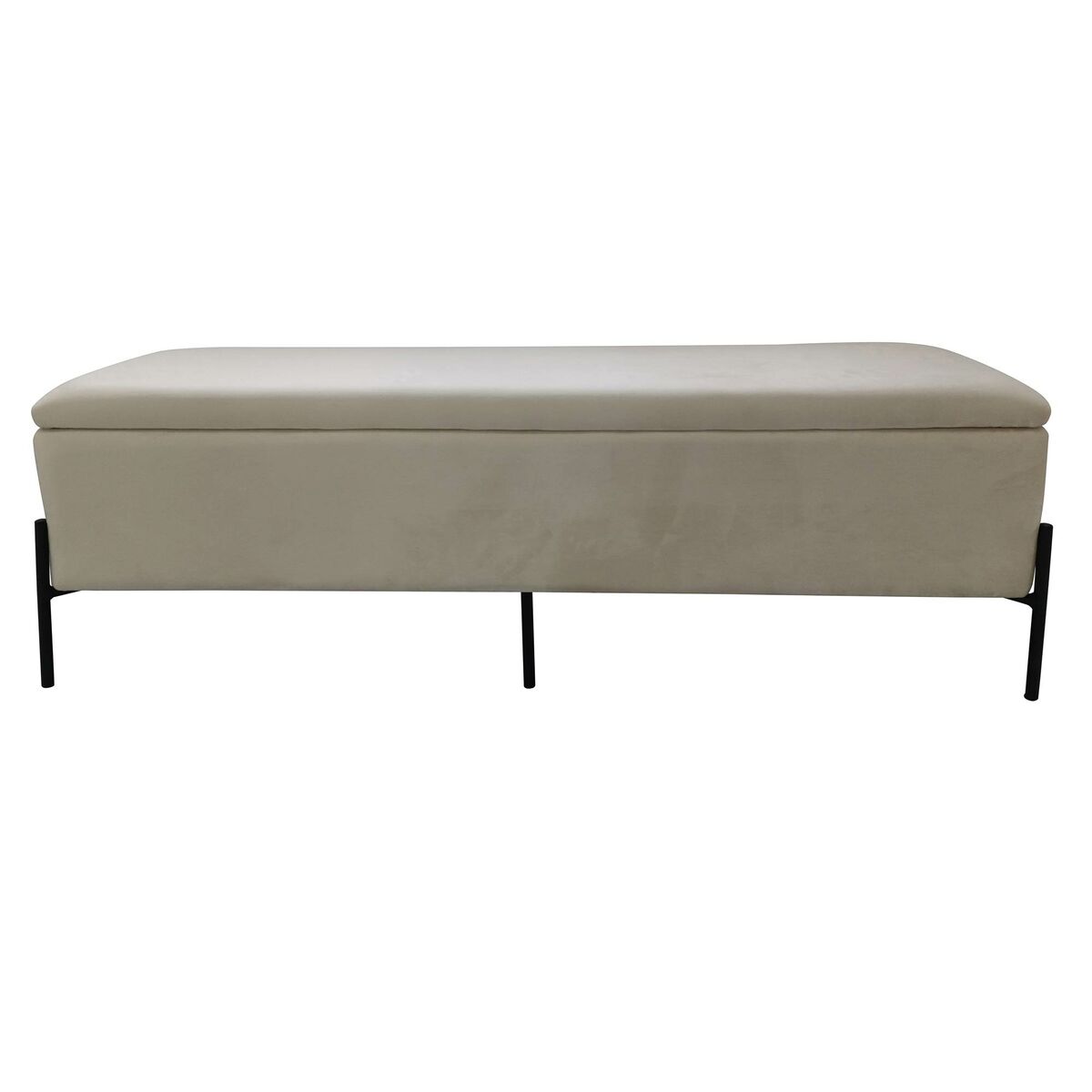 Sittpall DKD Home Decor Svart Kräm Metall 140 x 40 x 45 cm - 3
