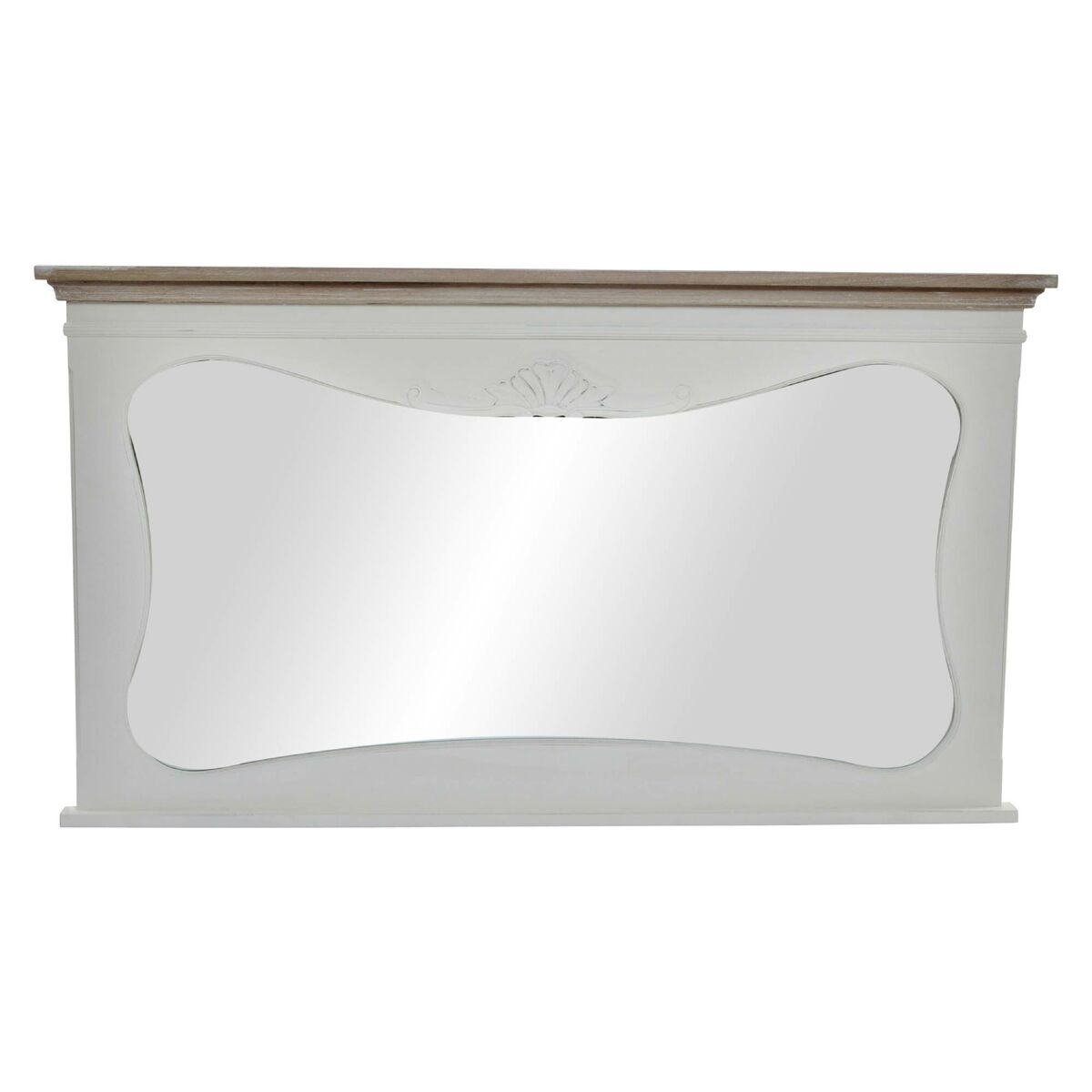 Väggspegel DKD Home Decor Vit Naturell 105 x 64 x 4,5 cm