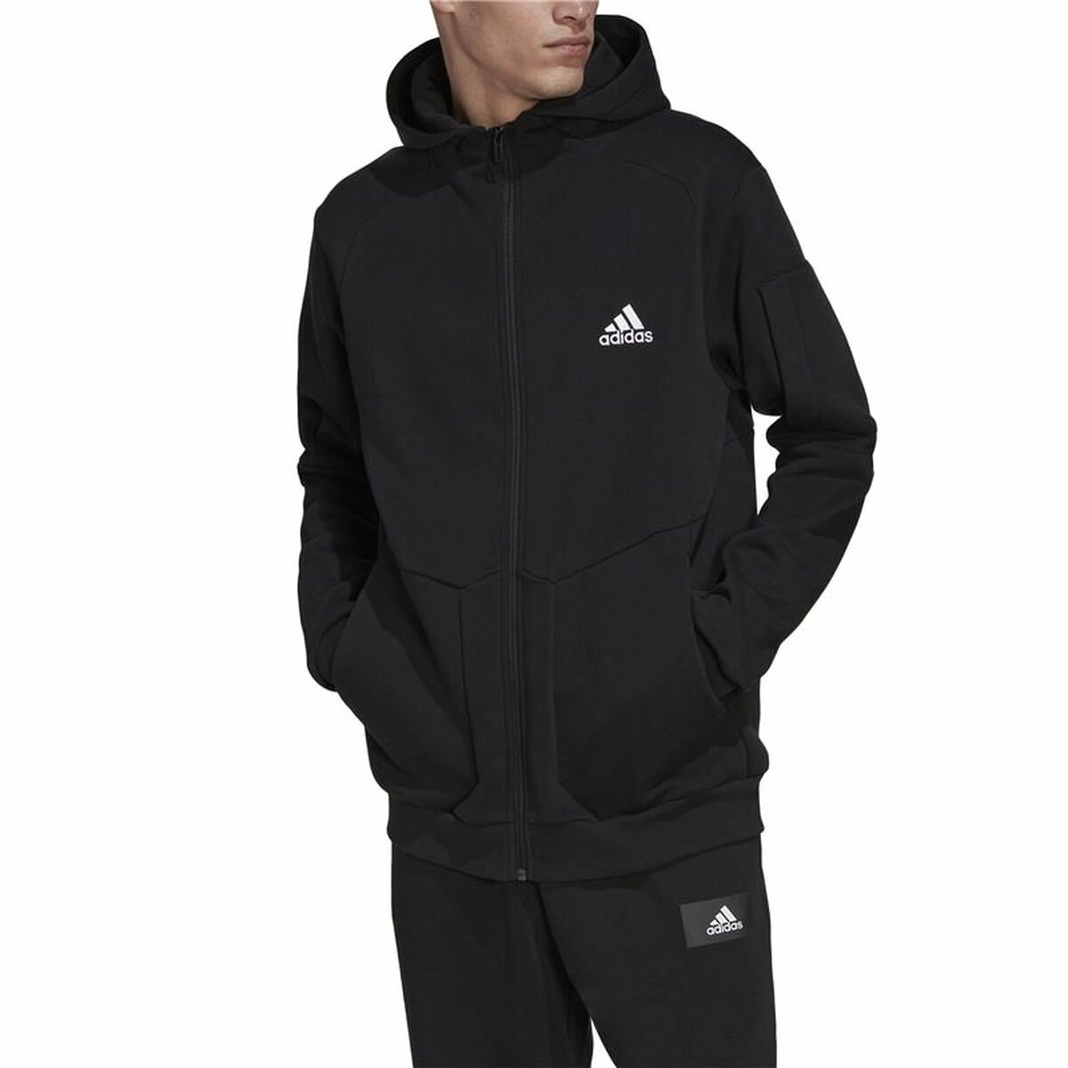 Tröja med huva Herr Adidas Essentials For Gameday Svart - 6