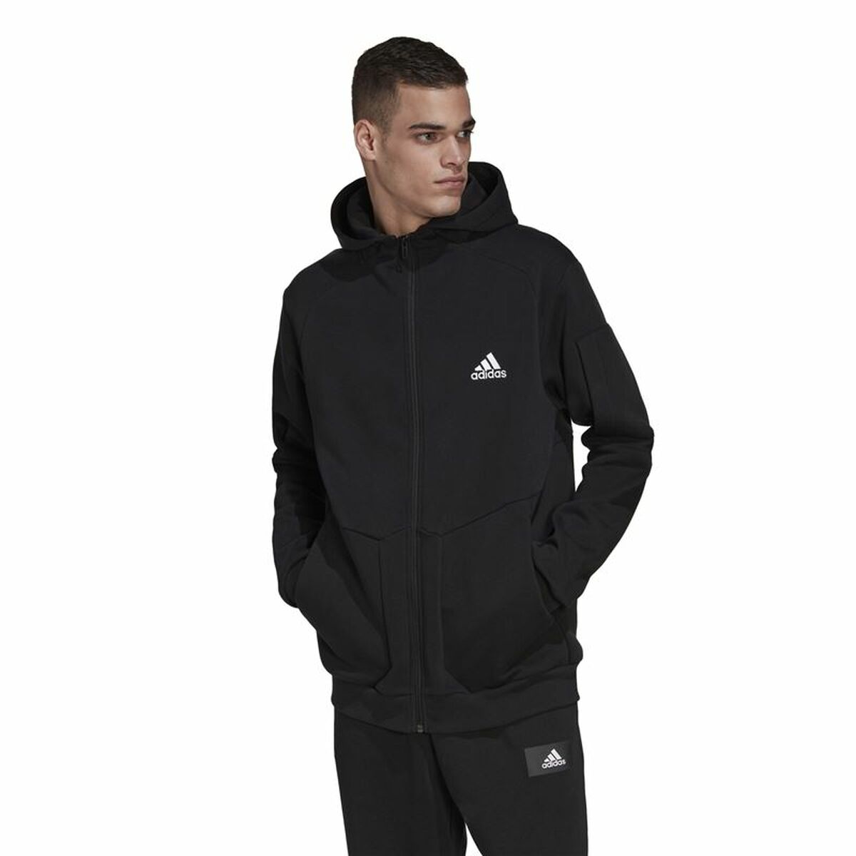 Tröja med huva Herr Adidas Essentials For Gameday Svart - 7