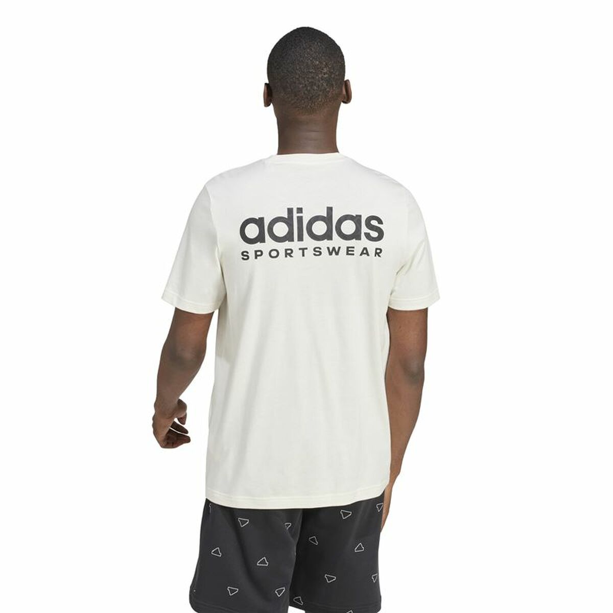 T-shirt med kortärm Herr Adidas Molded Linear Vit Naturell - 3
