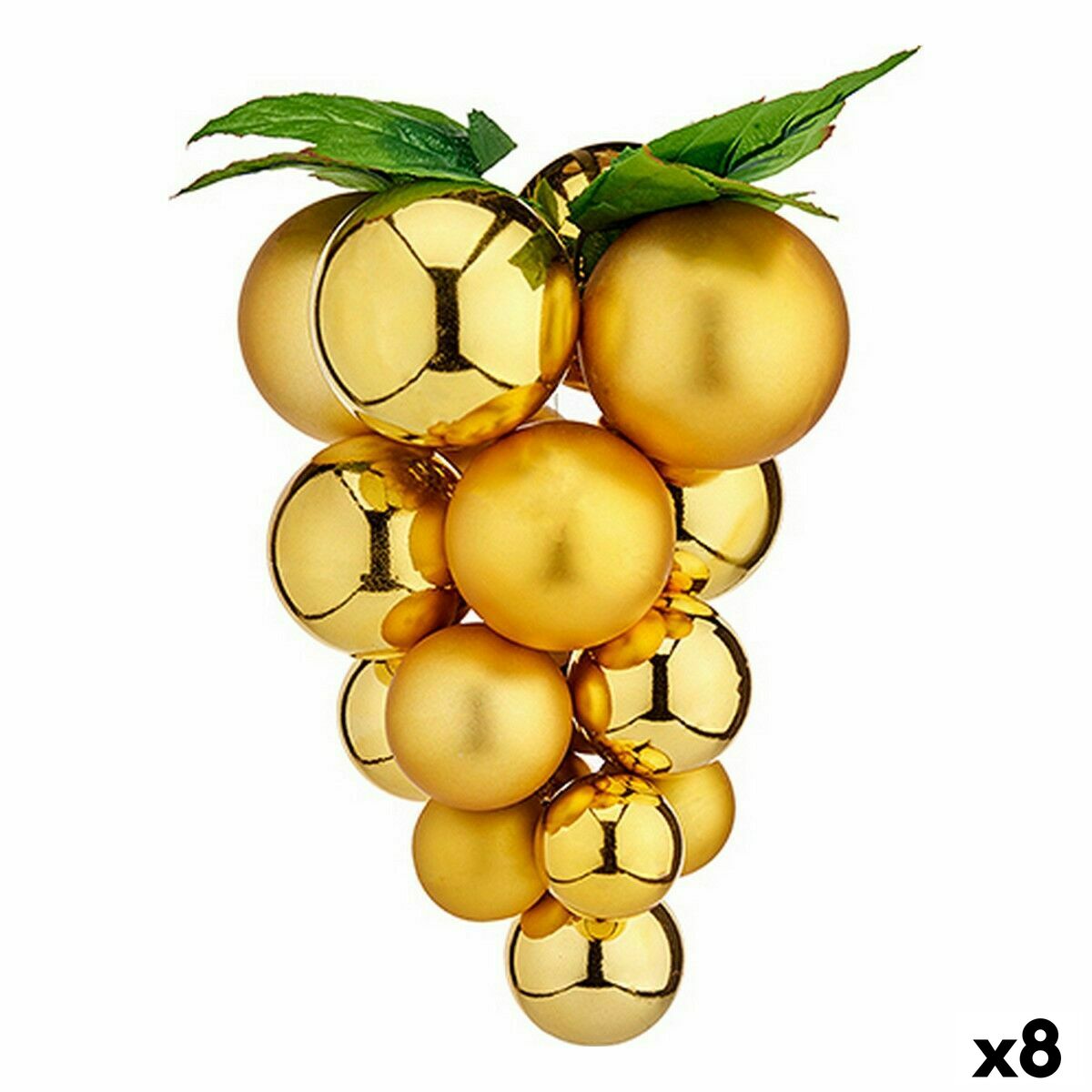 Julgranskula Vindruvor Stor Gyllene Plast 22 x 26 x 23 cm (8 antal) - 3