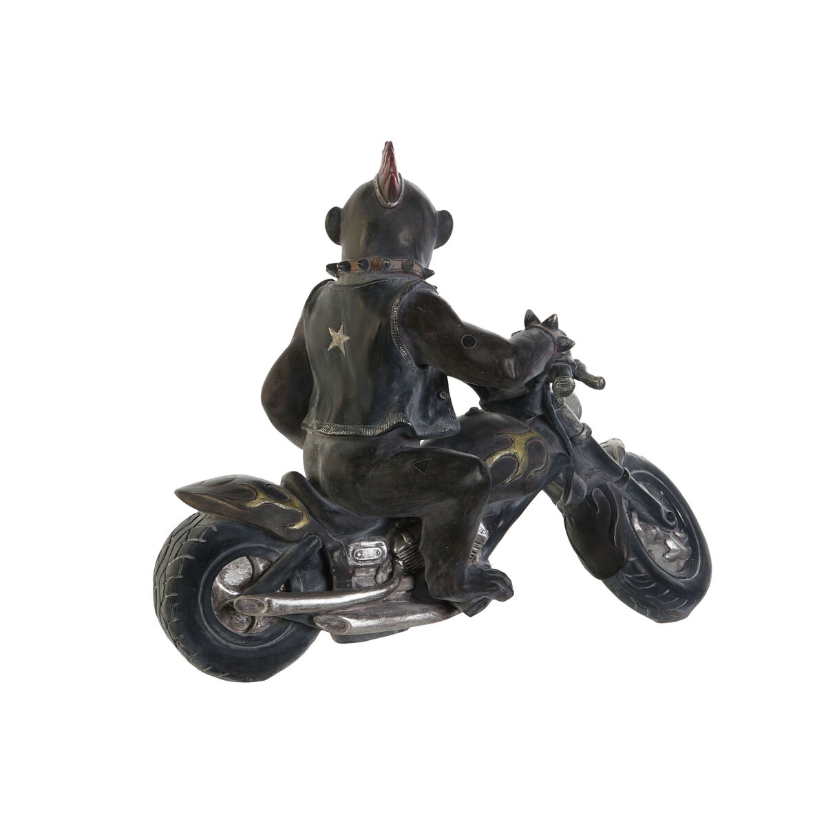 Prydnadsfigur Home ESPRIT Mörkgrå Motorcykelknutte 24 x 15 x 29 cm (2 antal) - 3