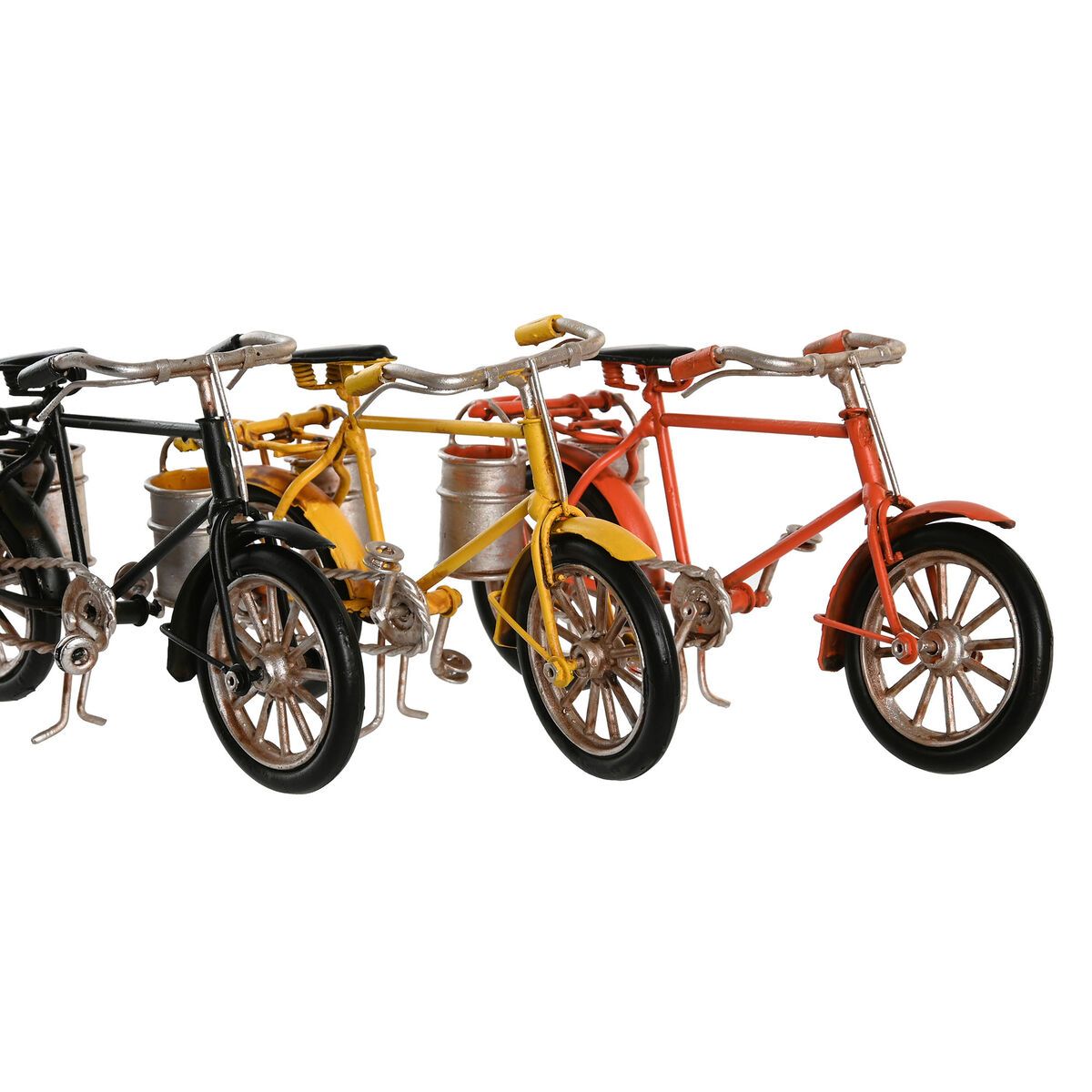 Prydnadsfigur DKD Home Decor Gul Svart Orange Cykel Vintage 16,5 x 5,5 x 9 cm (3 antal) - 3