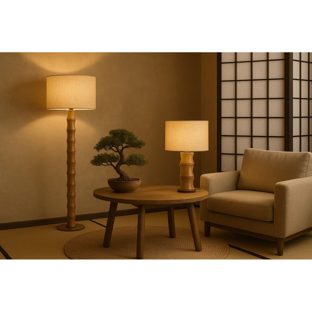 Golvlampa Home ESPRIT Brun 220 V 40 x 40 x 150 cm - 2