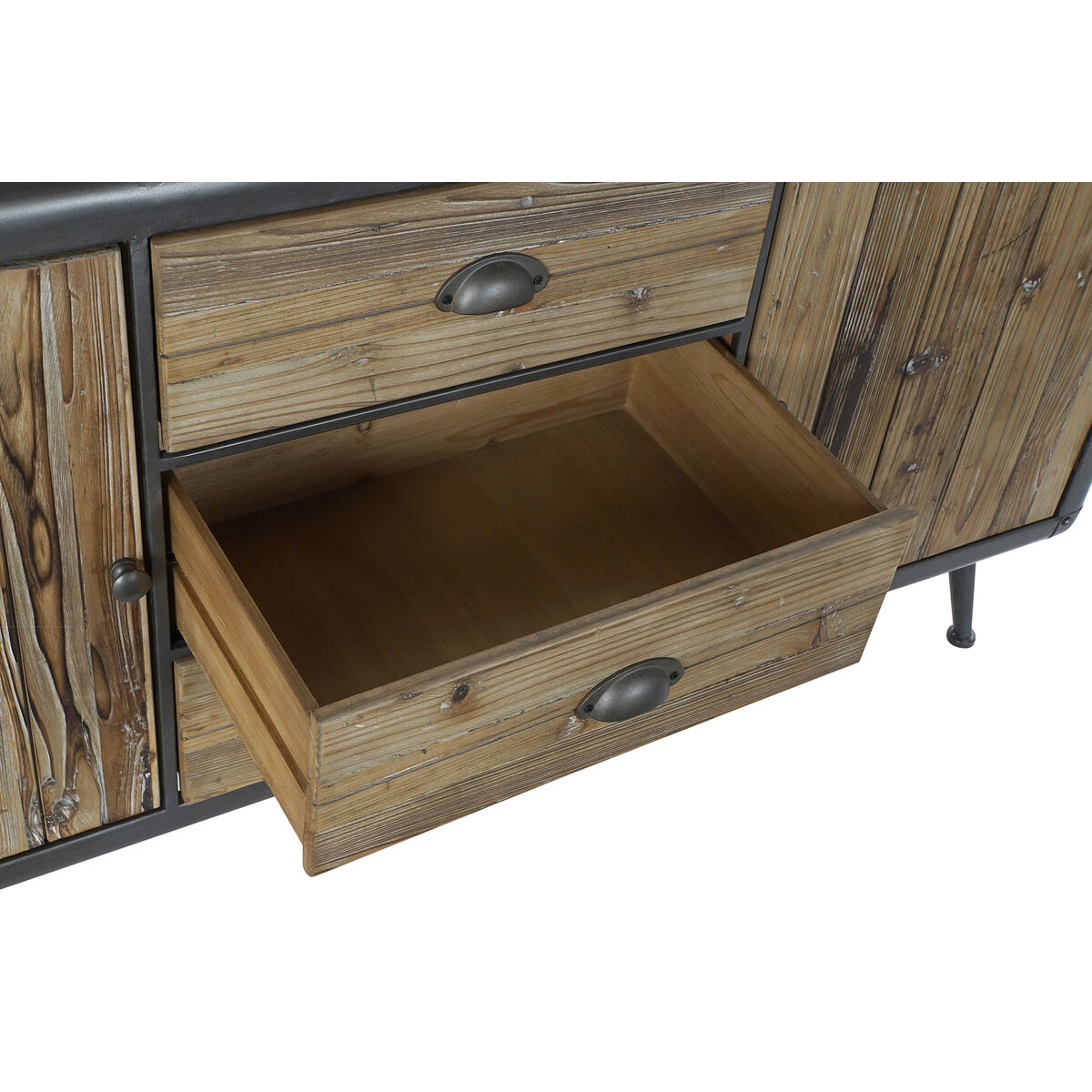 Skänk DKD Home Decor MB-171204 144 x 45 x 75 cm Gran Naturell Metall Ljusgrå - 21