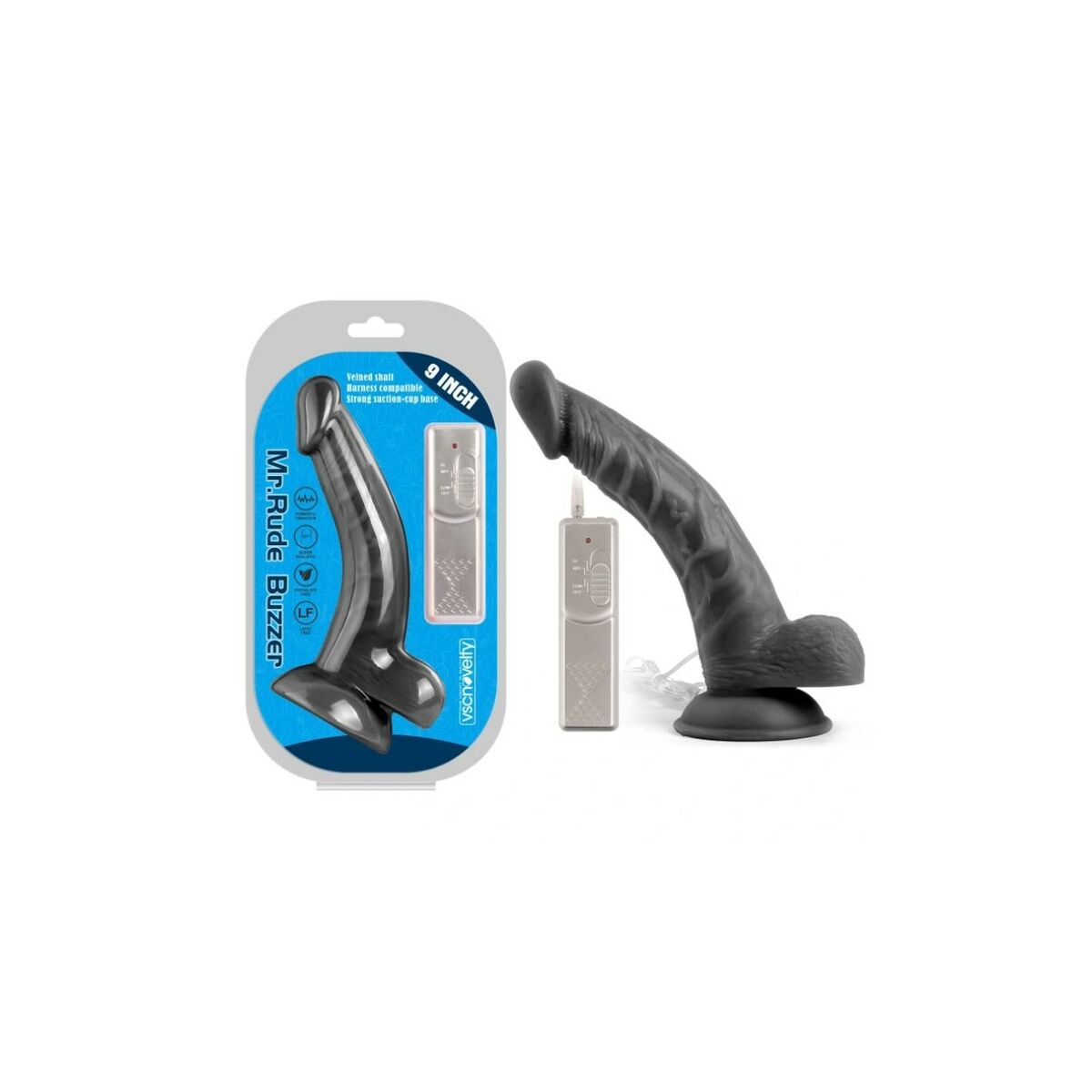 Realistisk dildo VSCNOVELTY Svart 22,86 cm - 2