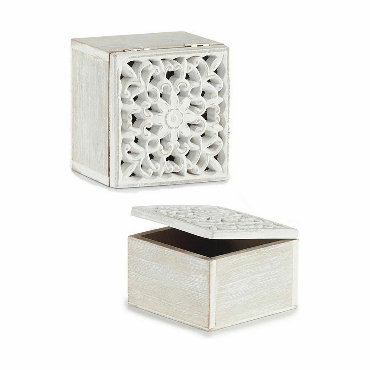Dekorationslåda Gift Decor Vit Trä Metall (6 antal) - 3
