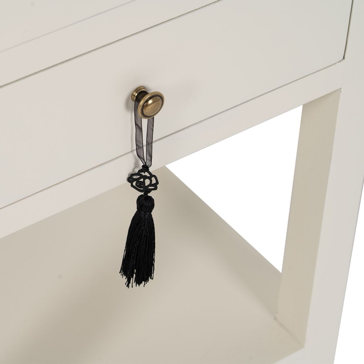 Nattduksbord ORIENT Vit Granträ Trä MDF 45 x 30 x 66 cm - 4