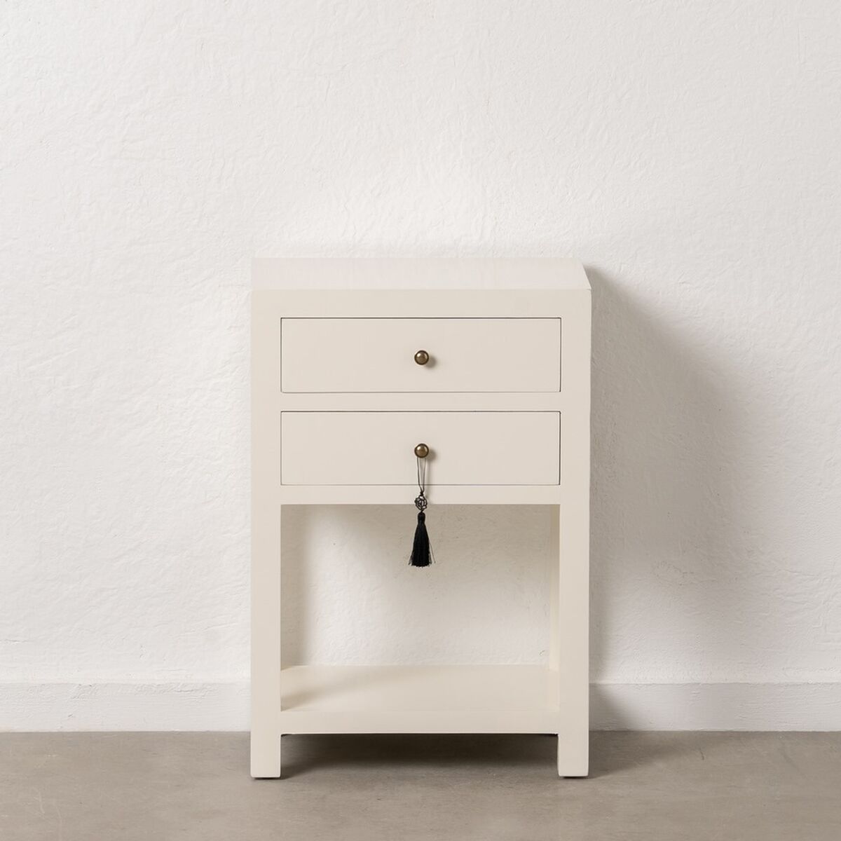 Nattduksbord ORIENT Vit Granträ Trä MDF 45 x 30 x 66 cm - 8