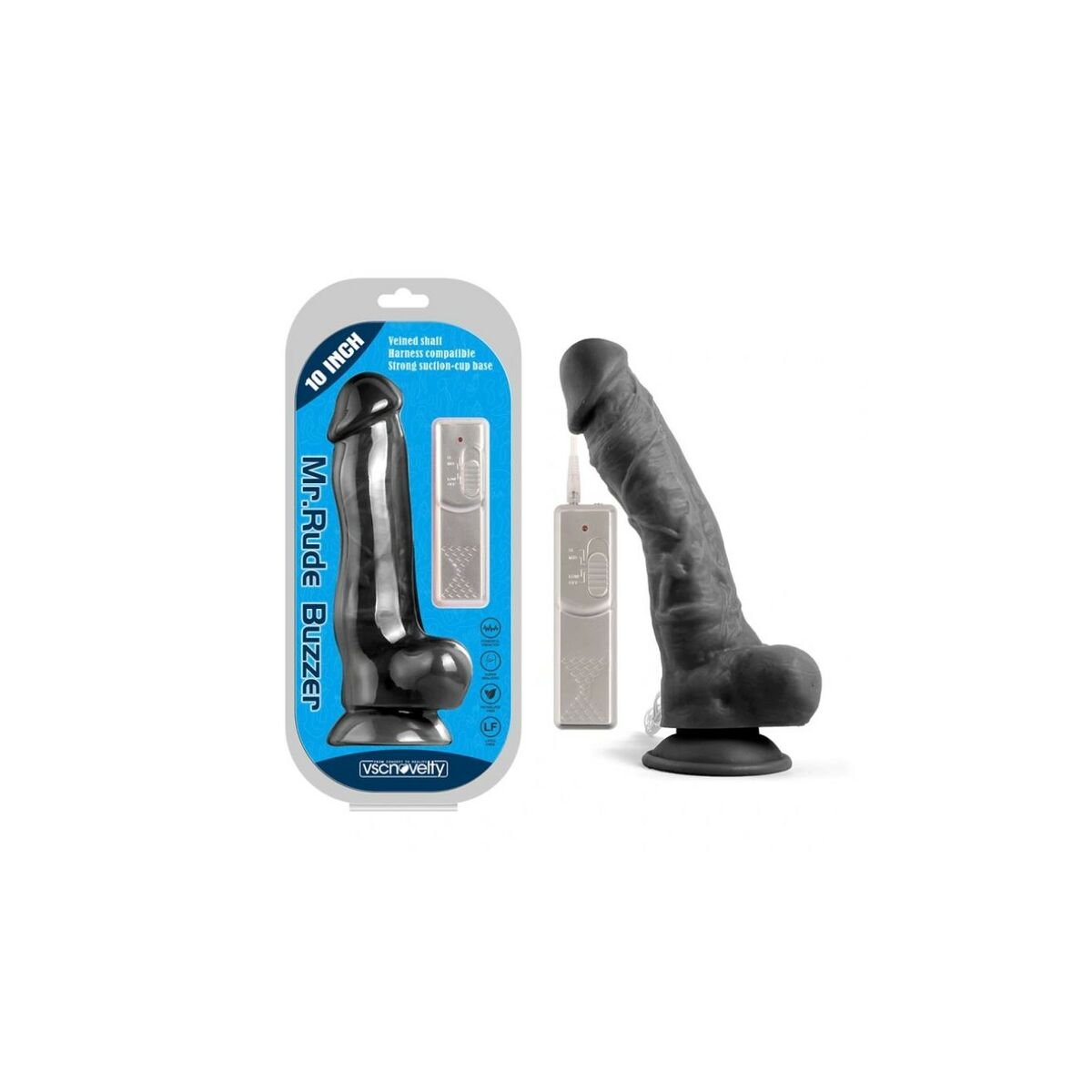 Realistisk dildo VSCNOVELTY Svart - 2