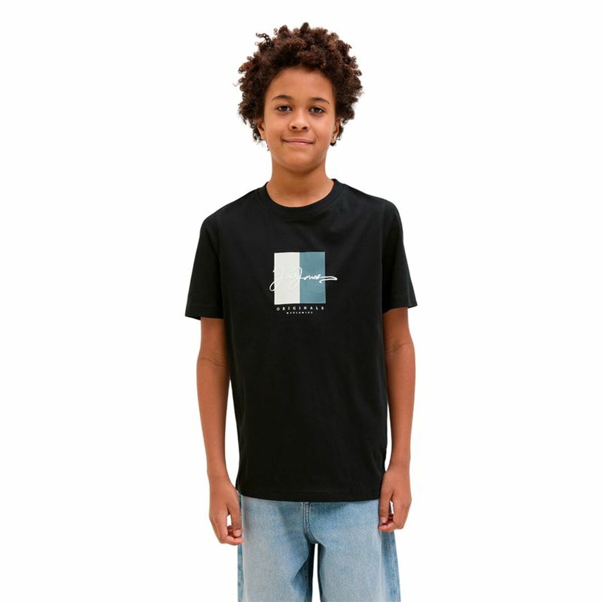 Barn T-shirt med kortärm Jack & Jones Jorfrederiksberg Svart - 2