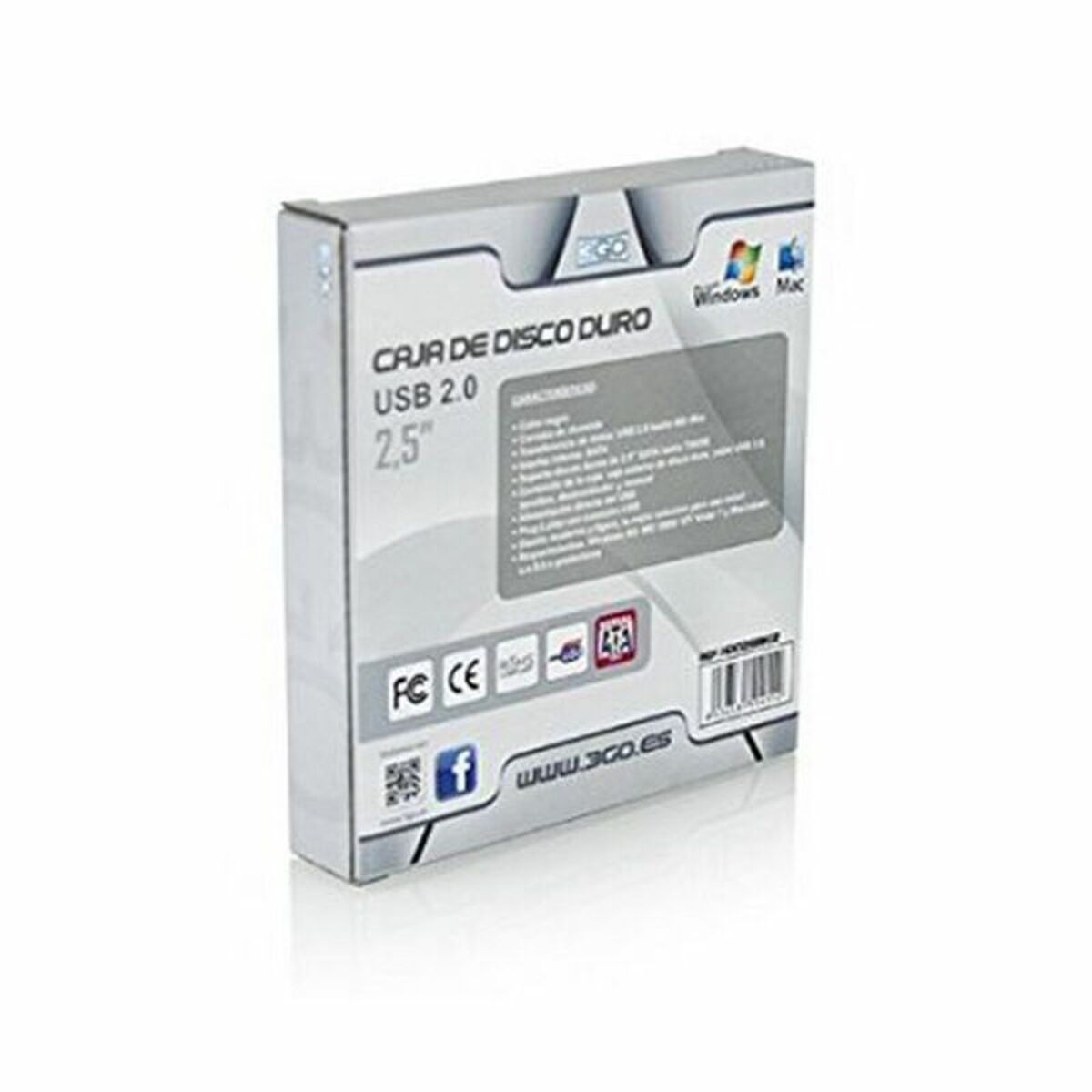 Hårddiskkabinett 2,5" USB 3GO HDD25BK12 - 3