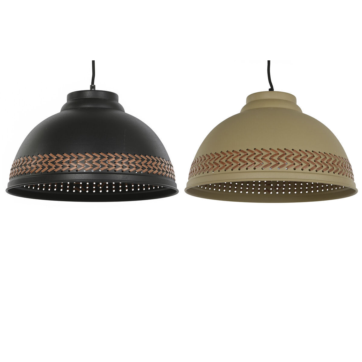 Taklampa DKD Home Decor Brun Svart Kräm Metall 50 W 39 x 39 x 22 cm (2 antal) - 7