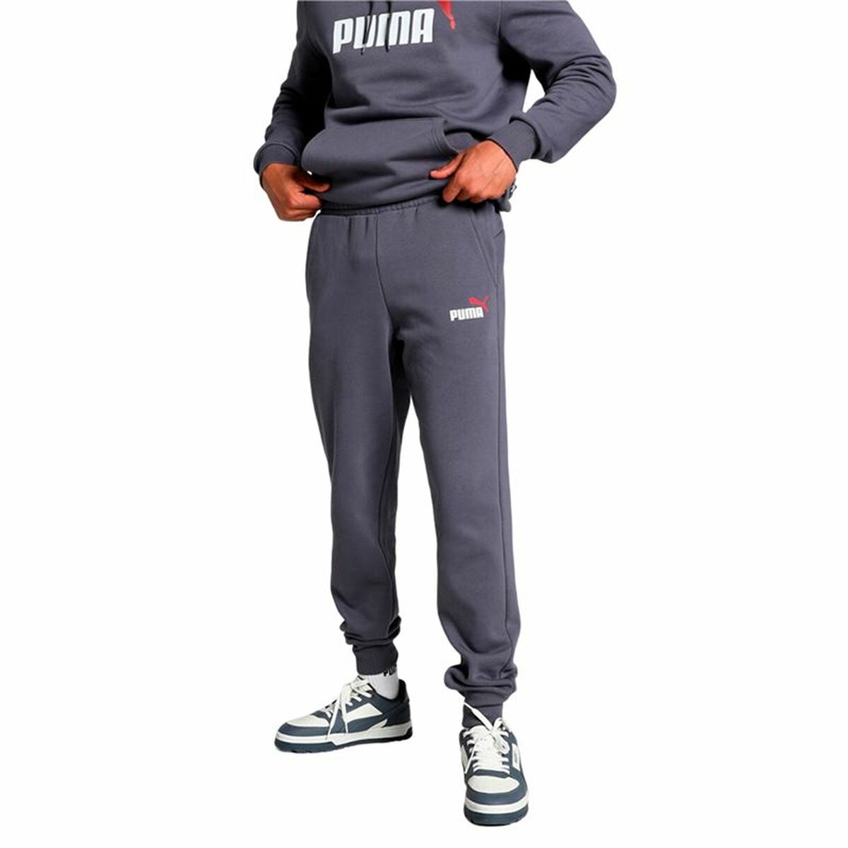 Nederdel träningsoverall för vuxna Puma Ess+ 2 Mörkgrå Män - 3