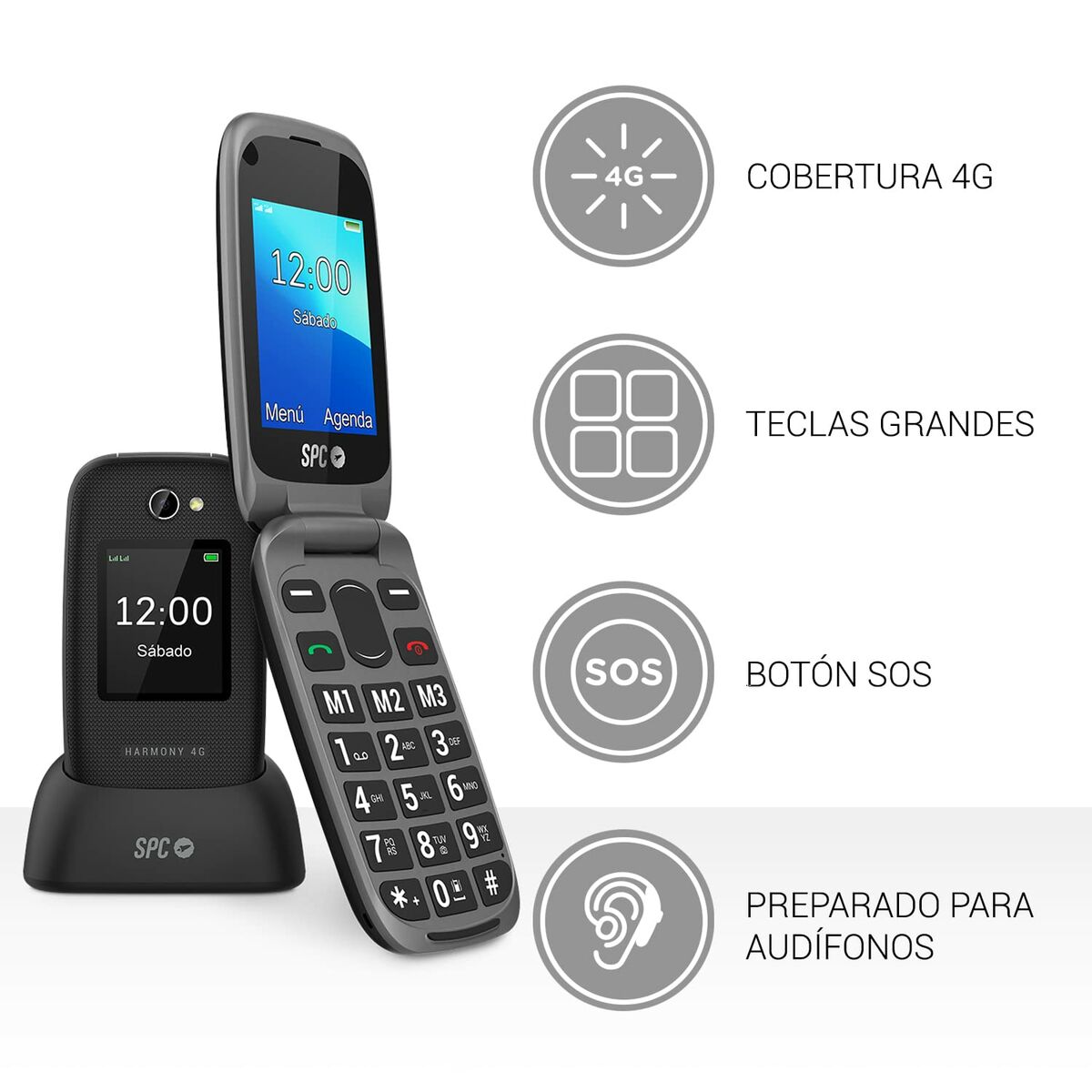Mobiltelefon SPC 2330N HARMONY 4G 128 MB Svart 2,4" - 3
