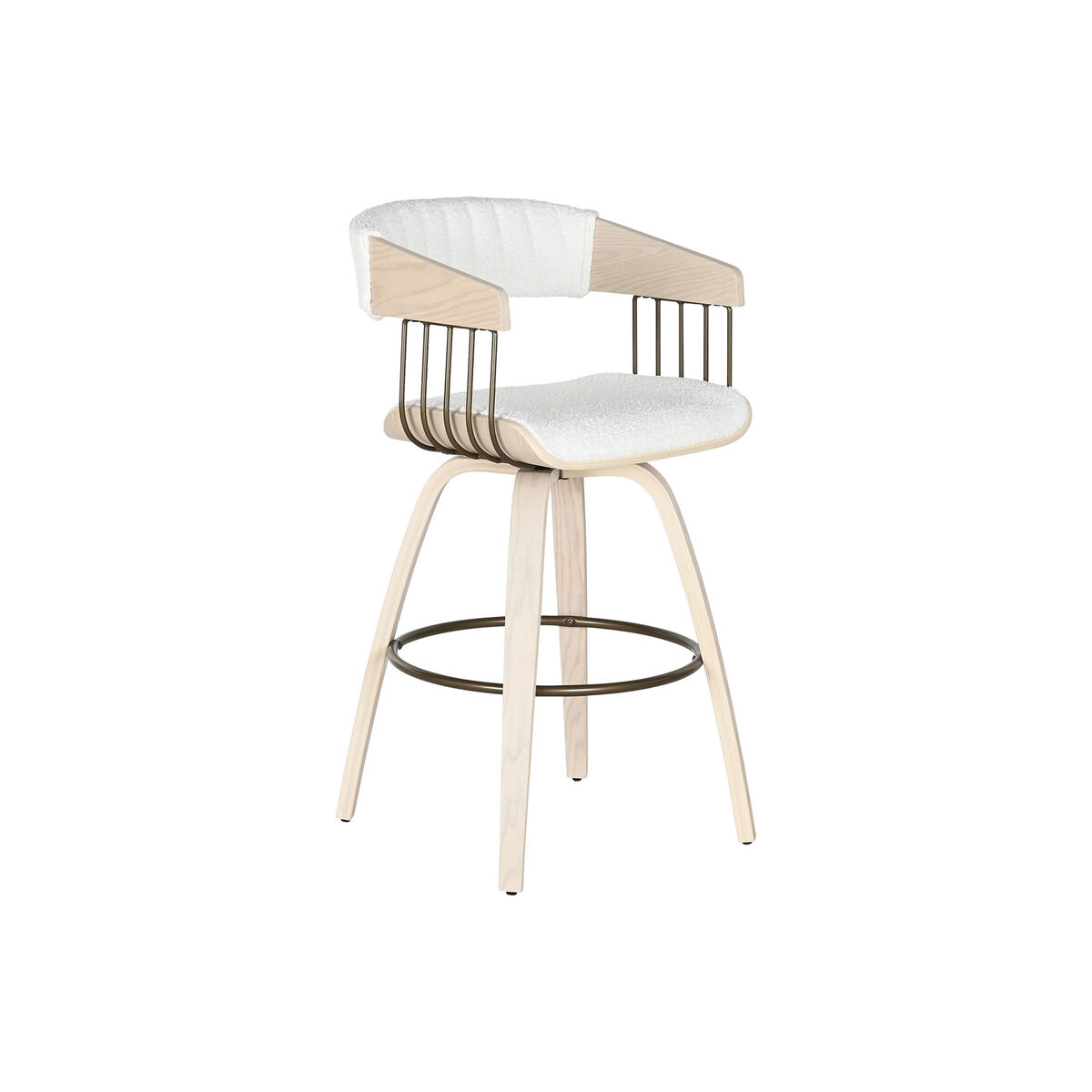 Sittpall Home ESPRIT Vit Trä 51,5 x 47,5 x 94,5 cm - 6