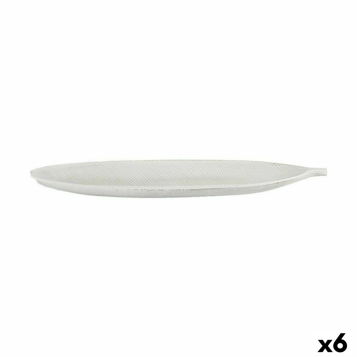 Bordsdekoration Gift Decor Vit Trä MDF 49 x 2,7 x 17,3 cm Dekoration Löv av en växt (6 antal)