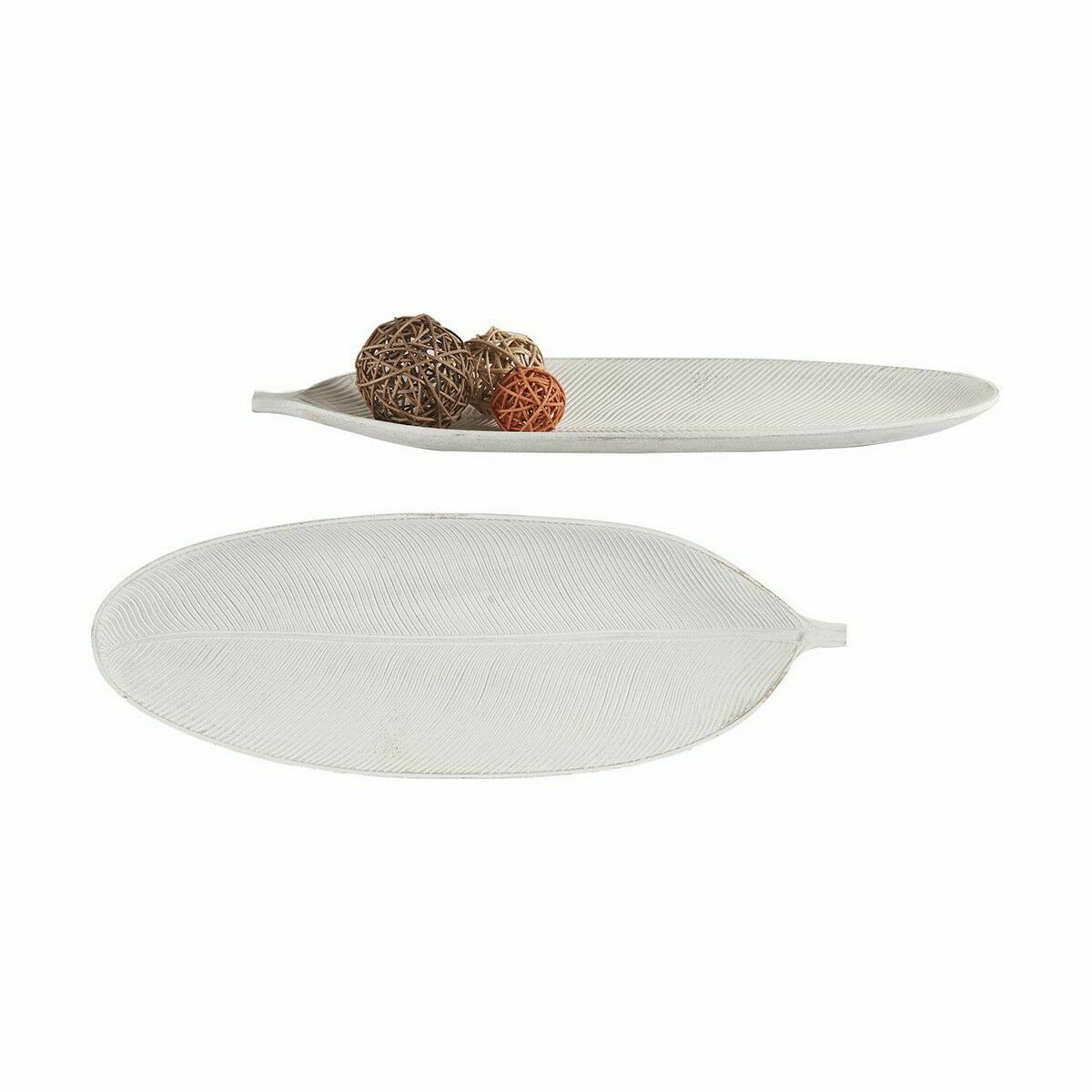 Bordsdekoration Gift Decor Vit Trä MDF 49 x 2,7 x 17,3 cm Dekoration Löv av en växt (6 antal) - 3