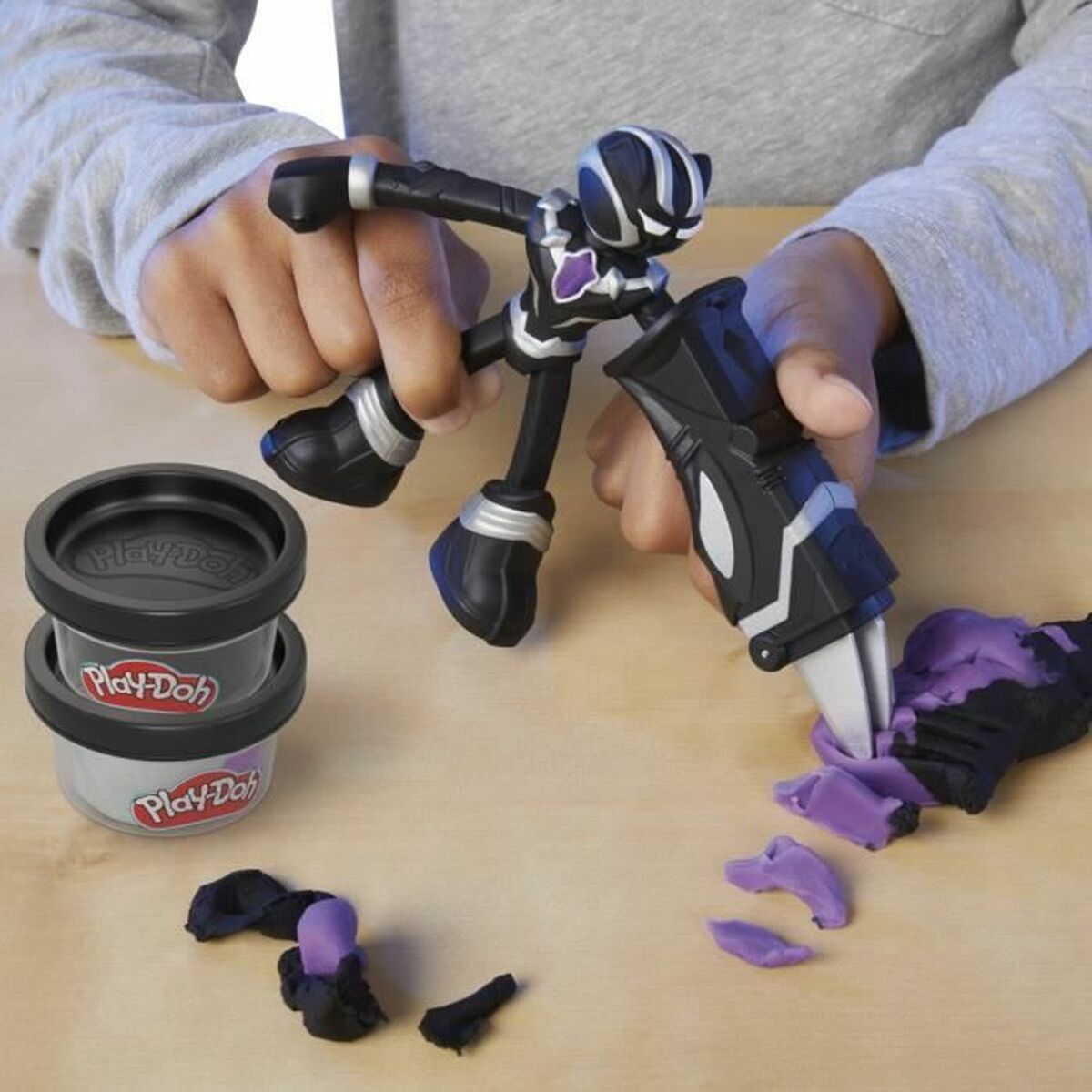 Modellera Spel Play-Doh Black Panther garras afiladas noir - 3