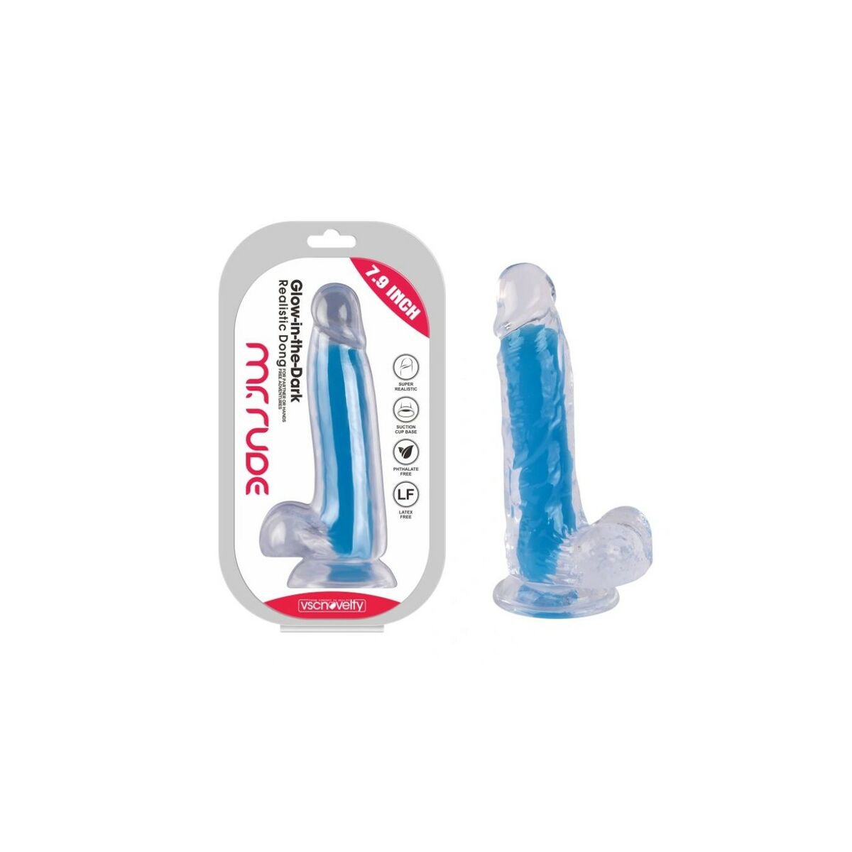 Realistisk dildo VSCNOVELTY TPE Blå 20 cm - 4
