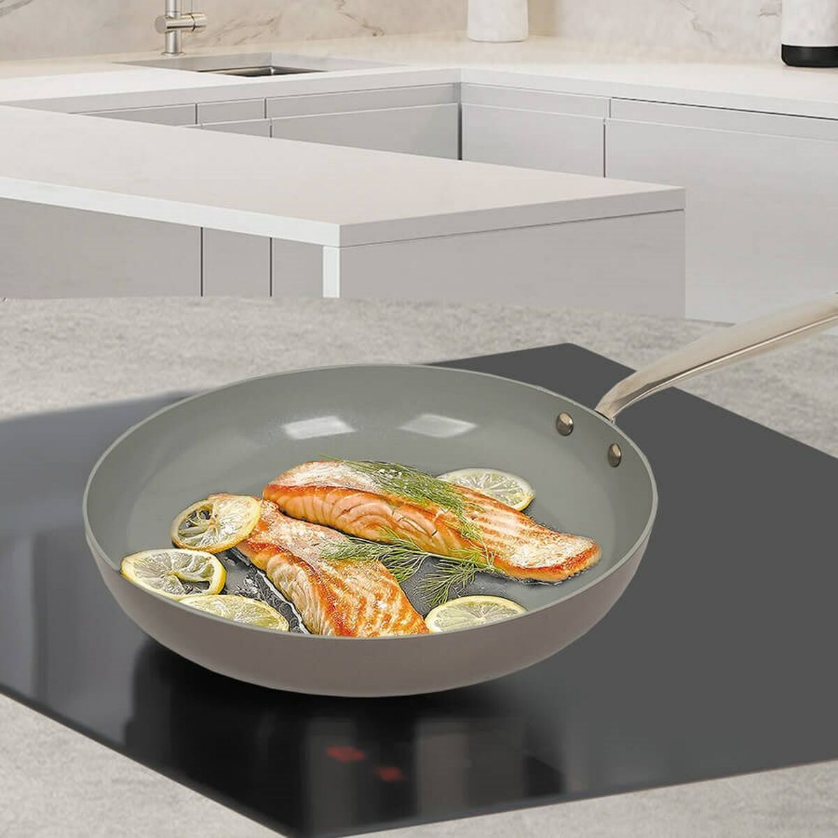 Stekpanna Feel Maestro MR-1209-28 Grå Rostfritt stål Aluminium Ø 28 cm - 2