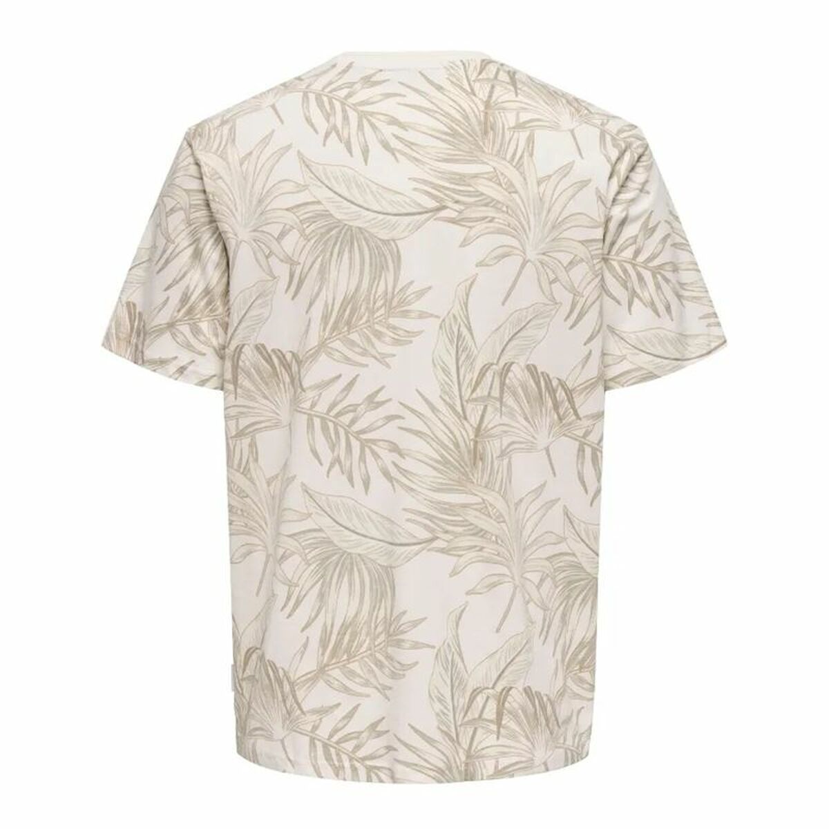 T-shirt med kortärm Herr Only & Sons Onskash Reg Leaf Aop Beige - 2
