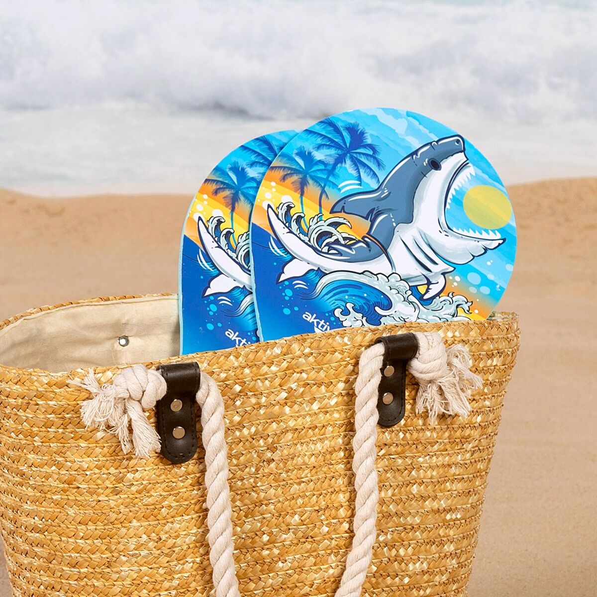 Strandspadar med boll Aktive Haj 19,5 x 38 cm (24 antal) - 14