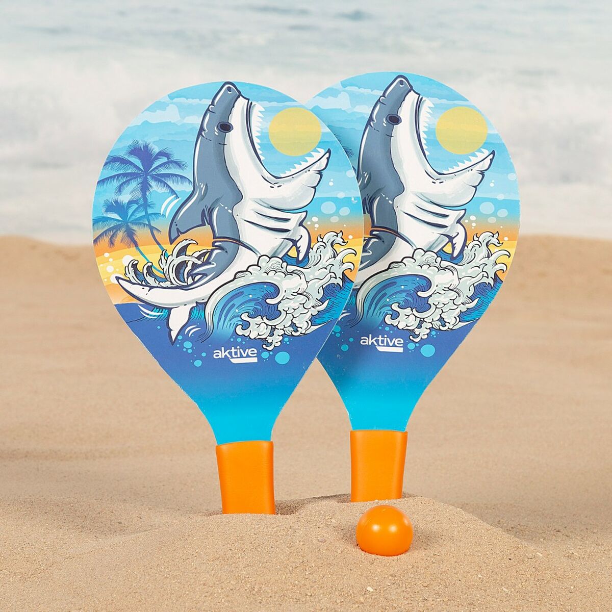 Strandspadar med boll Aktive Haj 19,5 x 38 cm (24 antal) - 11