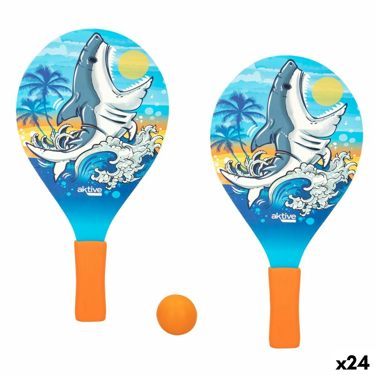 Strandspadar med boll Aktive Haj 19,5 x 38 cm (24 antal) - 8