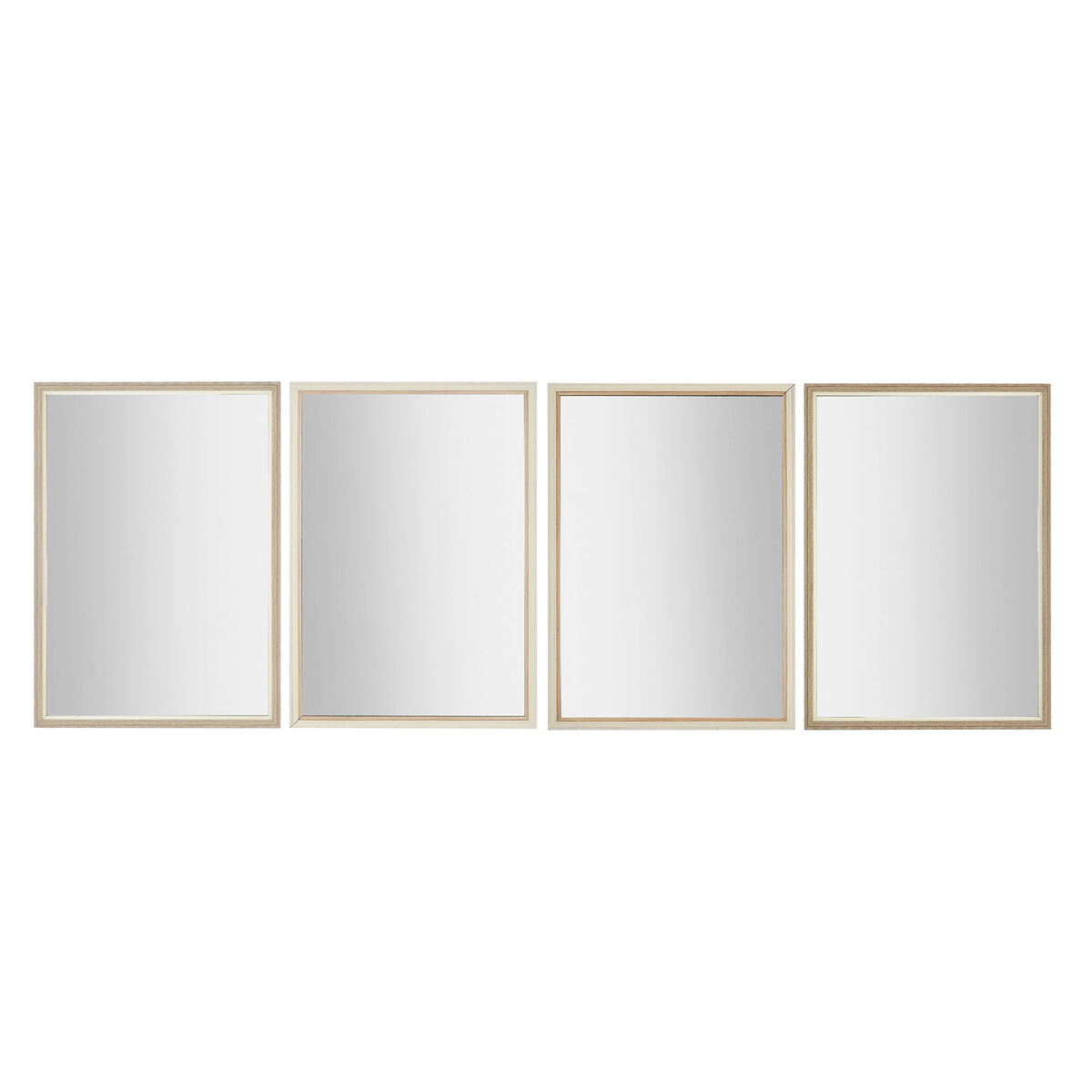 Väggspegel Home ESPRIT Vit Brun Beige Grå 66 x 2 x 92 cm 70 x 2 x 97 cm (4 antal)