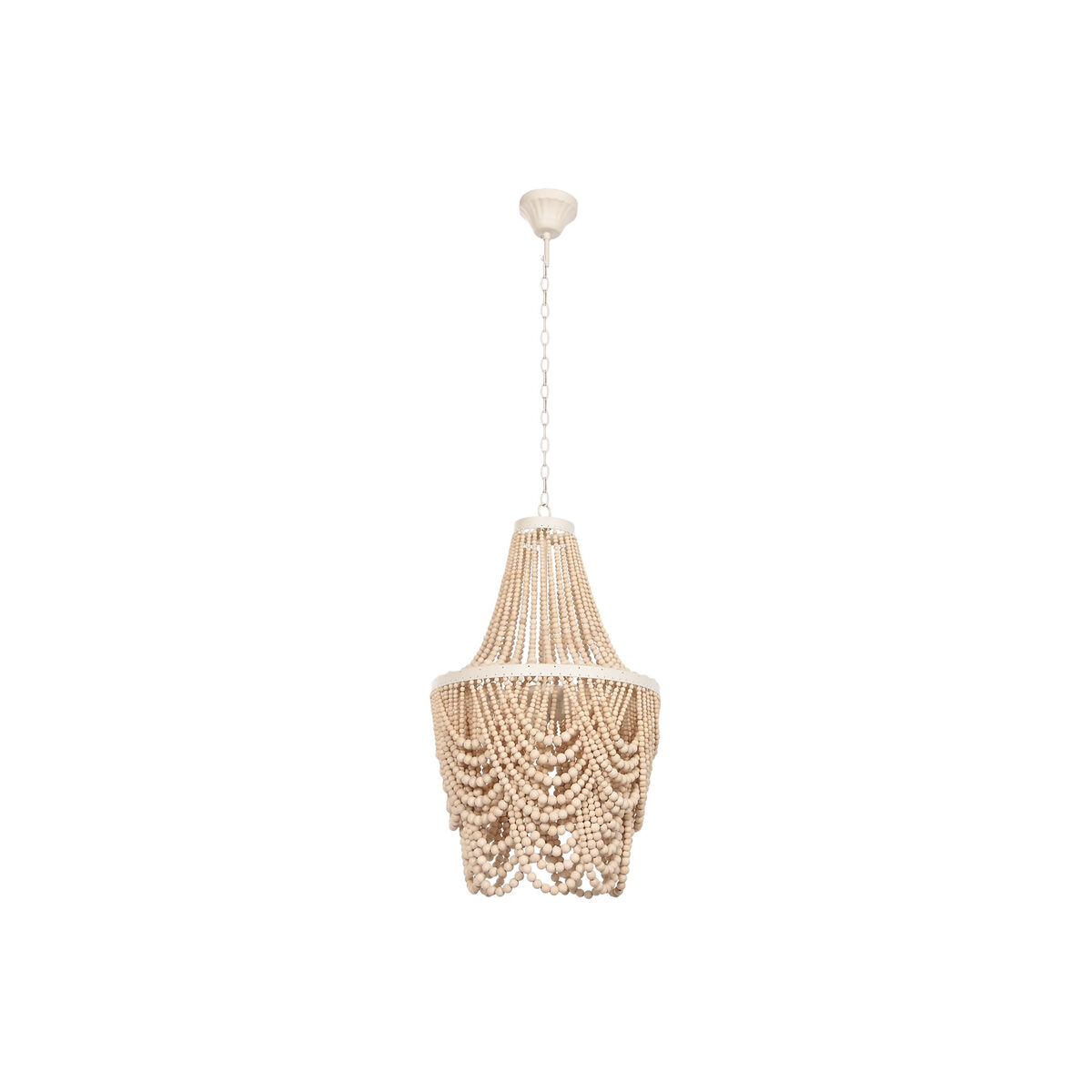 Taklampa Home ESPRIT Vit Brun Trä Metall 25 W 40 x 40 x 70 cm