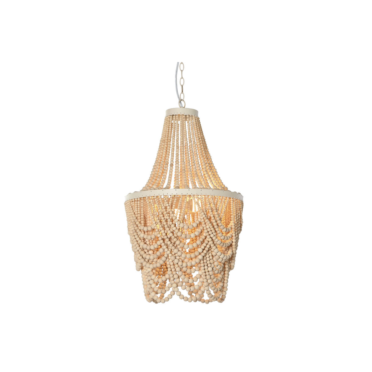 Taklampa Home ESPRIT Vit Brun Trä Metall 25 W 40 x 40 x 70 cm - 2