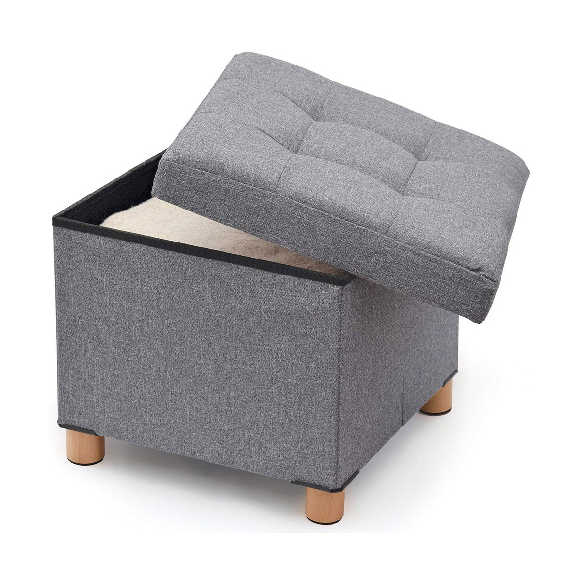 Puff Domopak Living Grå 38 x 38 x 34 cm Polyester - 4
