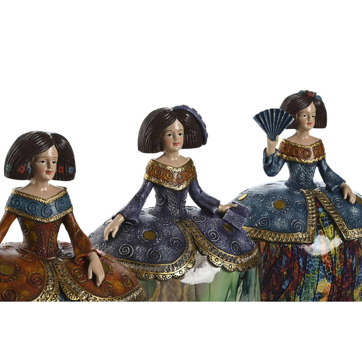 Prydnadsfigur Home ESPRIT Multicolour Romantisk 21,5 x 15,5 x 25,5 cm (3 antal) - 5